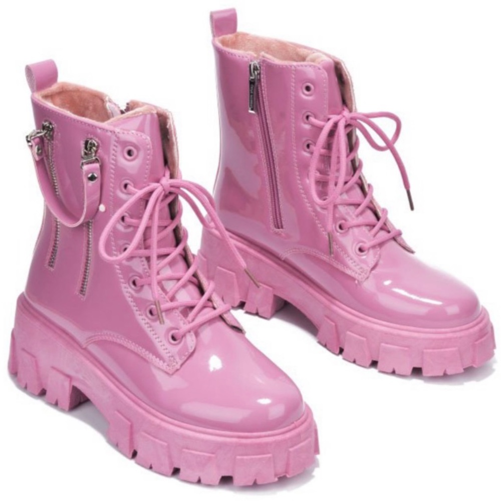 Last Size 7 🩷 Mauve Trenton Combat Boots 🖤